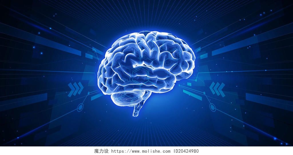 深蓝色科技大脑智慧大脑智慧大脑未来科技背景图
